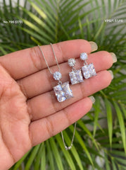 Novelle spark silver pendant set for women