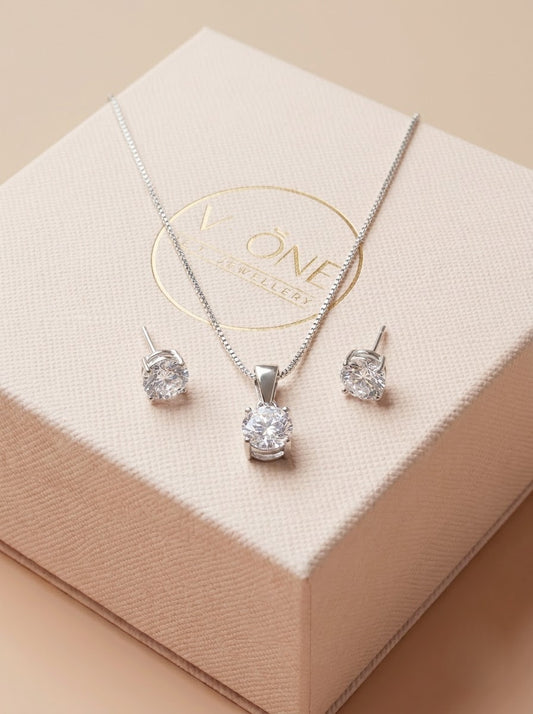 Calmshine silver pendant set for women