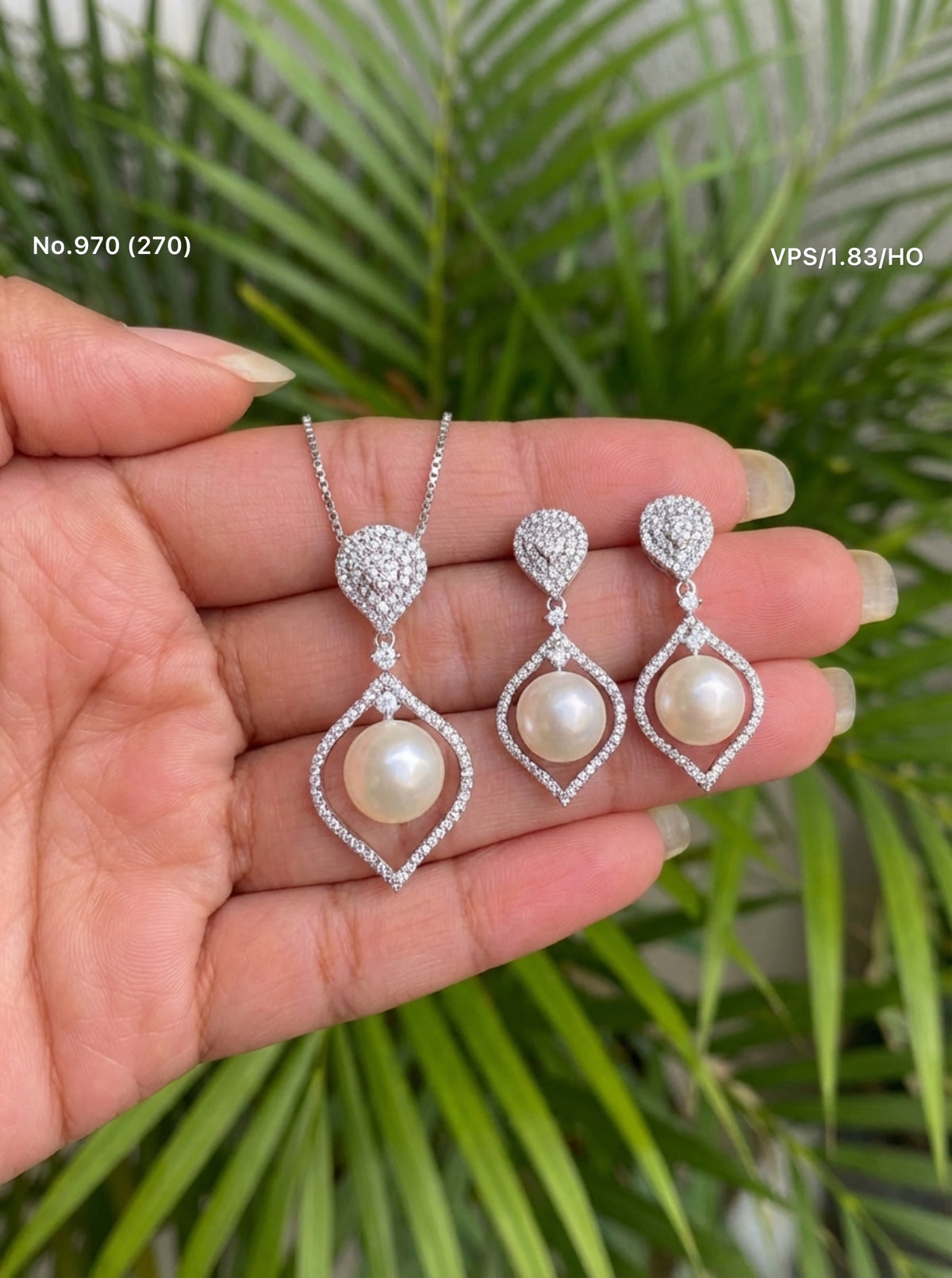 Celestial Pearl silver pendant set for women