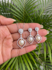 Celestial Pearl silver pendant set for women