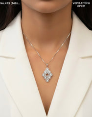 Monarch Diamond Slab silver chain pendant