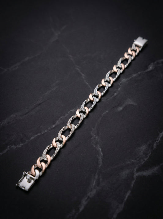 Chrome pulse silver bracelet for men
