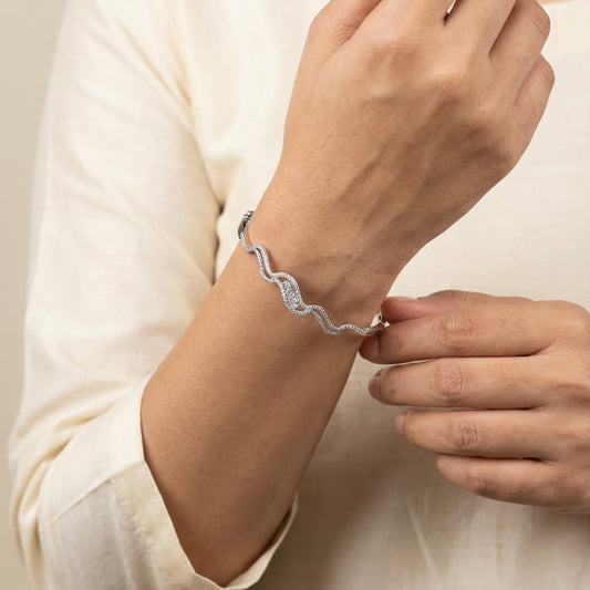 Celestial silver kada for women