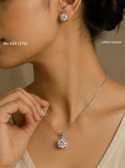 Frozen glow silver pendant set for women