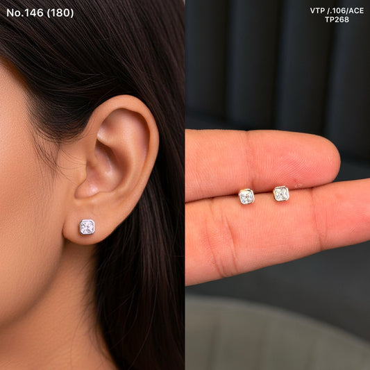 White lustre silver stud