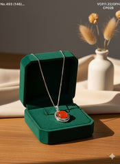 Fire & frost silver chain pendant