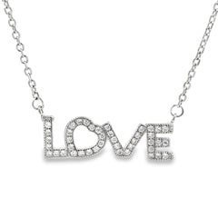 Love charm silver chain pendant