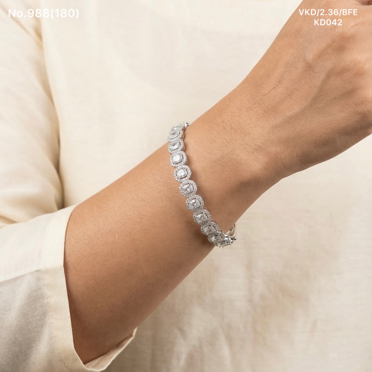 Royal glow silver kada for women