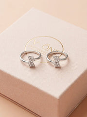 Silver Twin Square Toe Ring for women