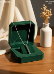 Vertical spark silver chain pendant