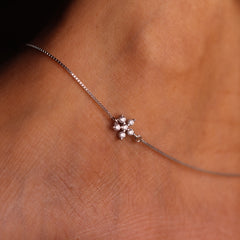 Dew petal silver payal for women