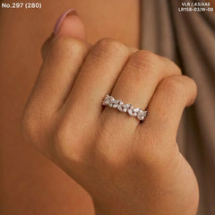 Regal leaf charm silver ring for women