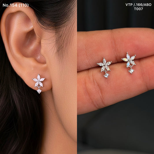 Aarvi bloom silver stud