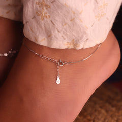 Bloom vibe silver anklet for women