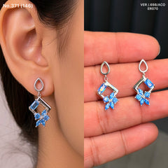 Nivara blue Petal silver earrings