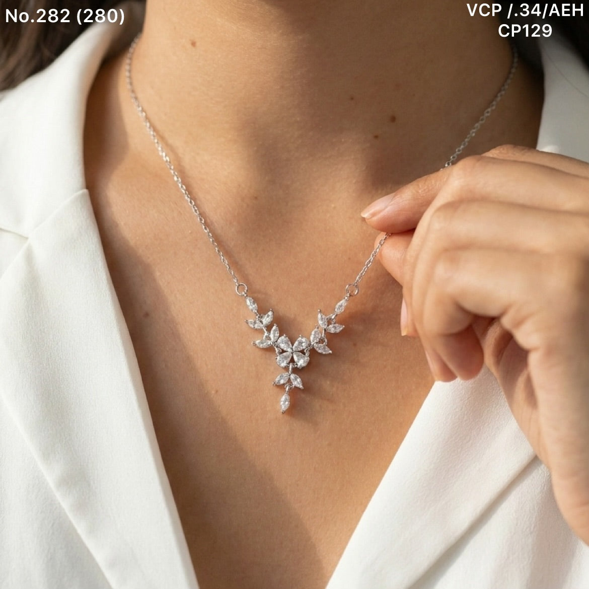 Pure radiance silver chain pendant for women
