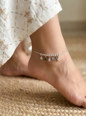 Oxidised Hanging Butterfly with Stone Payal