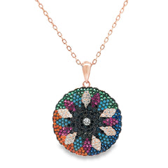 Prism spin silver chain pendant
