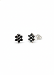 Black flora silver tops