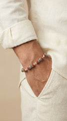 Silver Shiv Damroo Rudraksha Bracelet