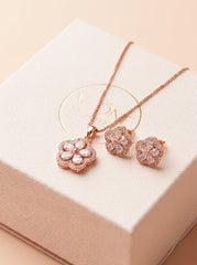 Celestique bloom silver pendant set for women