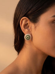 Green grace silver pendant set for women