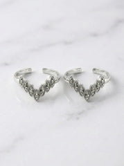 Grace knot silver toerings for women