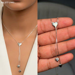 Charmed heart silver chain pendant