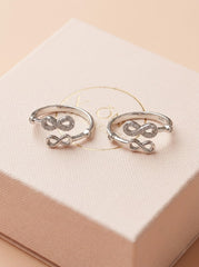 Silver Infinity Loop Toe Ring for women