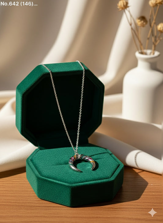 Silver eclipse silver chain pendant