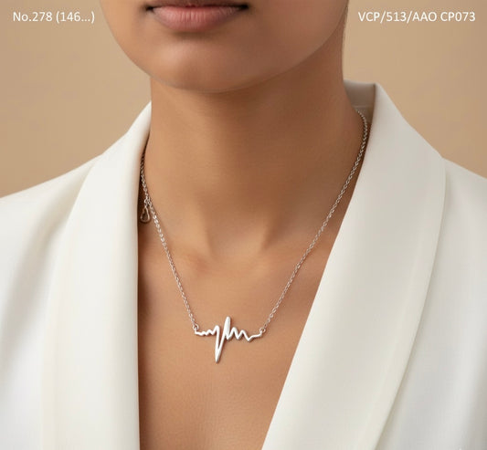 Lifeline charm silver chain pendant