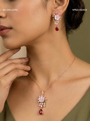 Royal blossom silver pendant set for women