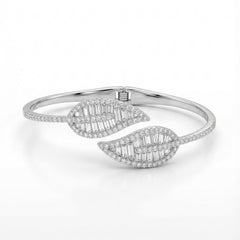Royal leaf silver kada for women