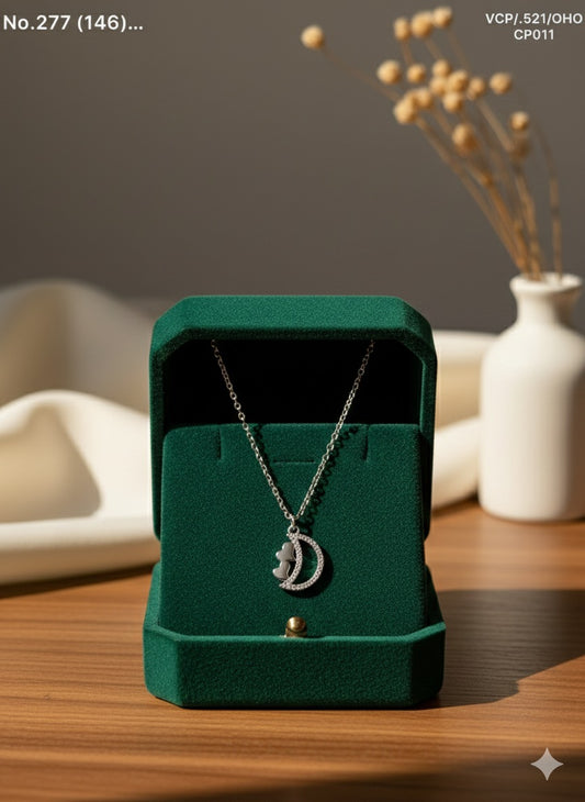 Moonbeam grace silver chain pendant