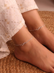 Akshara infinity silver Payal for women