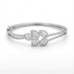Silver bloom kada for women