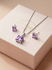 Moonbeam silver pendant set for women