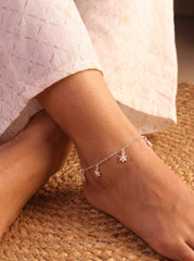 Starfall silver Payal for women