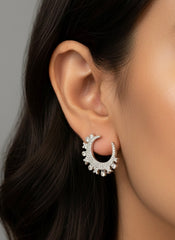 Celestial Crescent silver earrings