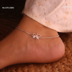 Butterfly petal silver Payal for women
