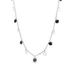 Celestial contrast silver chain pendant