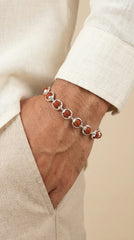 Silver Capping Rudraksha Bracelet