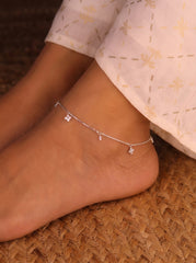 Celestial charms silver Payal for women