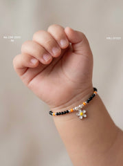 Flora charms & beads silver bracelet for kids