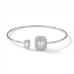 Crystal shine silver kada for women