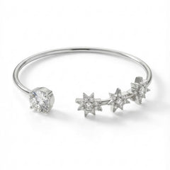 Diamond mist silver kada for women