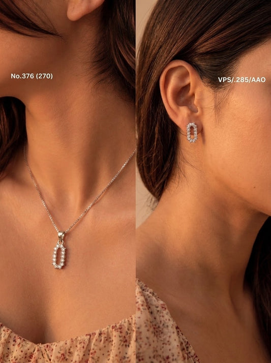 Royal gleam silver pendant set for women