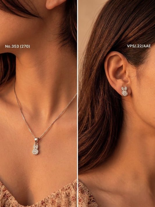 Dazzling dew silver pendant set for women