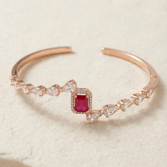 Ruby charm silver kada for women