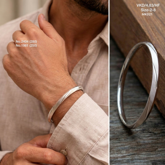 Monarch silver kada for men